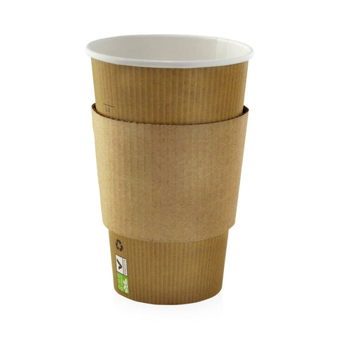 Packnwood Coffee Cup Sleeve for 12 - 16 - 20 oz Cups 12 - 20oz D:3.25in H:2.5in - iFoodservice Online