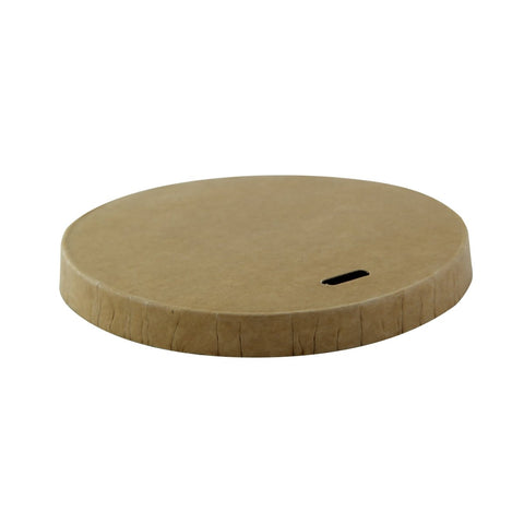 Packnwood Compostable Kraft Paper Lid for 6oz Paper Cups And 21POC8/12 D:2.9in - iFoodservice Online