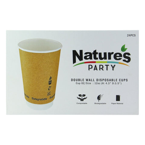 Packnwood Double Wall Kraft Compostable Paper Cup 12oz D:3.5in H:4.3in - iFoodservice Online