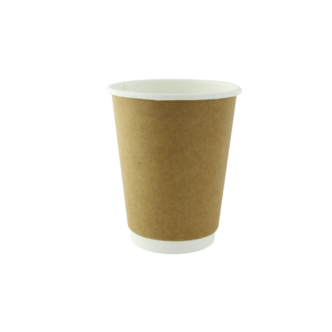 Packnwood Double walled PLA cardboard cup 12oz D:3.54in H:4.33in - iFoodservice Online