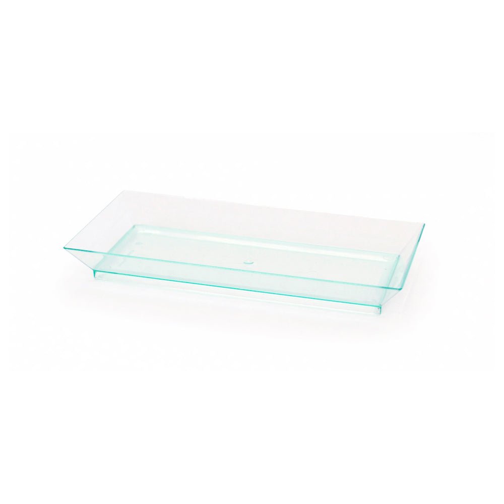 Packnwood Klarity Rectangular Transparent Green Dish L:5.3in W:2.5in H:0.61in - iFoodservice Online