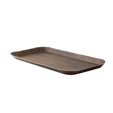 Packnwood Laminated dark wood decor tray L:10.5in W:5in H:0.6in - iFoodservice Online