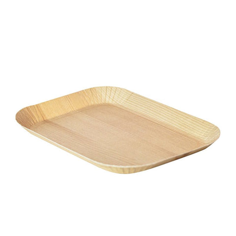 Packnwood Laminated light wood decor tray L:4.9in W:6.9in H:0.5in - iFoodservice Online
