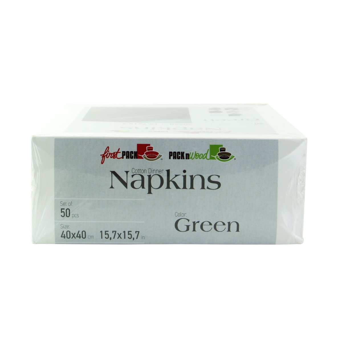 Packnwood Luxury Olive Green Cotton Table Napkin L:15.8in W:15.8in - iFoodservice Online