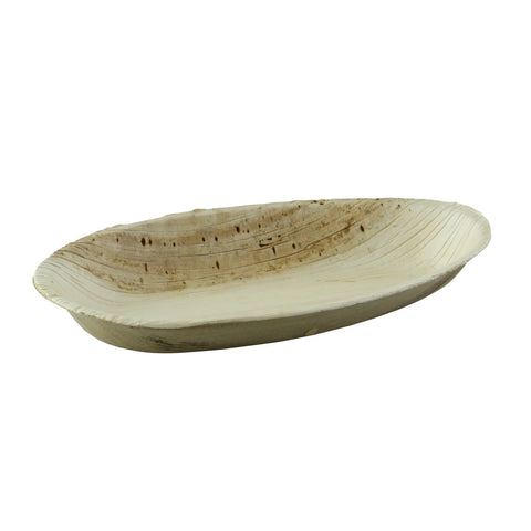 Packnwood Medium Egg Shaped Palm Leaf Plate 9oz L:7.5in W:4.7in H:0.8in - iFoodservice Online
