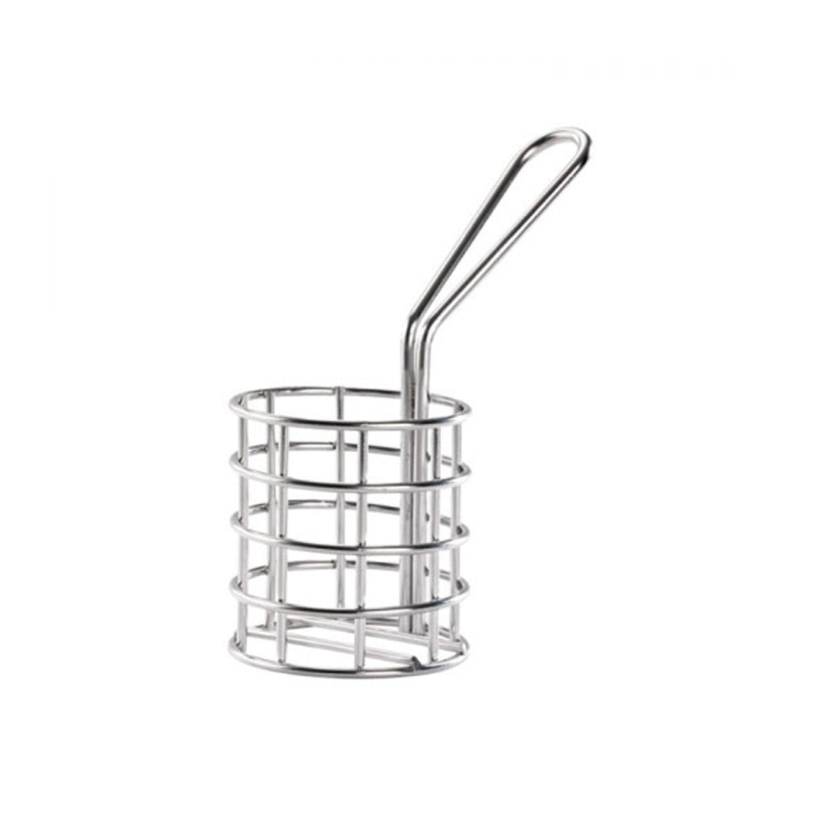 Packnwood Mini Reusable Round Stainless Steel Fryer Basket D:1.8in H:2in - iFoodservice Online