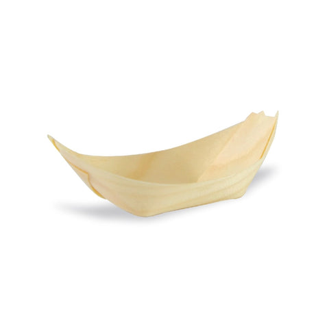 Packnwood Mini Wooden Boats 1oz L:2.3in W:1.9in H:0.7in - iFoodservice Online