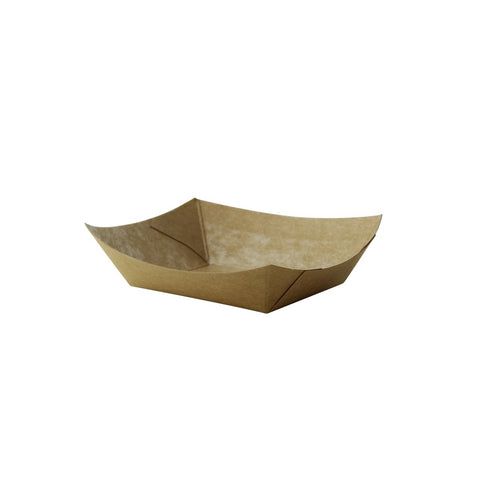 Packnwood Multi Use Small Kraft Paper Boat 0.25lbs 3oz L:4.5in W:3.2in H:1.1in - iFoodservice Online