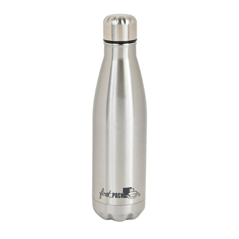 Packnwood Noxbottle reusable stainless steel double wall isothermal water bottle with cap 17oz H:10.43in W:2.75in - iFoodservice Online