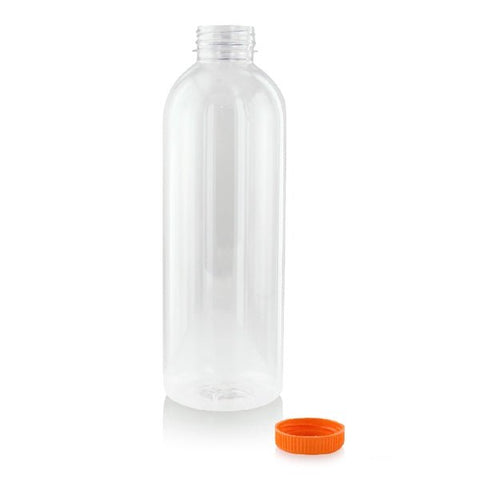Packnwood Round PET Bottle With Orange Cap 34oz - iFoodservice Online