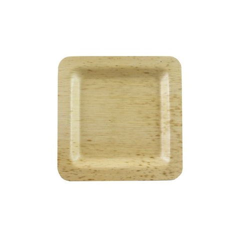 Packnwood Square Bamboo Leaf Double Layer Plate L:4.7in W:4.7in H:0.45in - iFoodservice Online