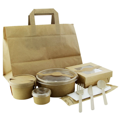 Packnwood Take Out Kraft Packaging Essential Kit - 1000 VIP Set - iFoodservice Online