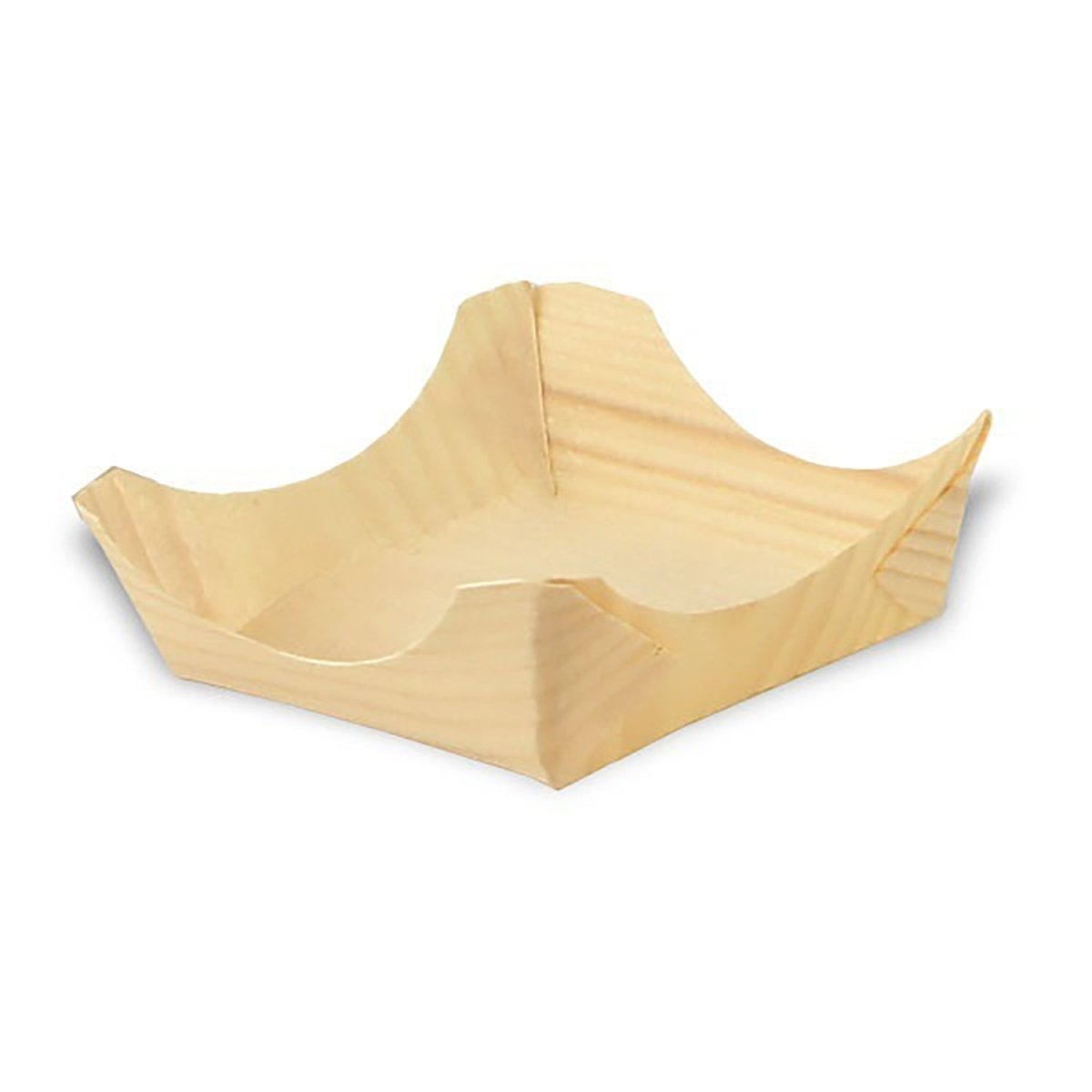 Packnwood WOODSY Wooden Cradle Plate 2.5oz L:3.7in W:2.7in H:1.5in - iFoodservice Online
