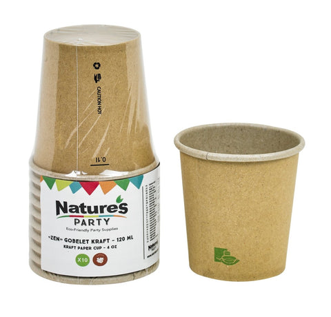 Packnwood Zen" kraft/brown paper cup 4oz D:2.44in H:2.44in - iFoodservice Online