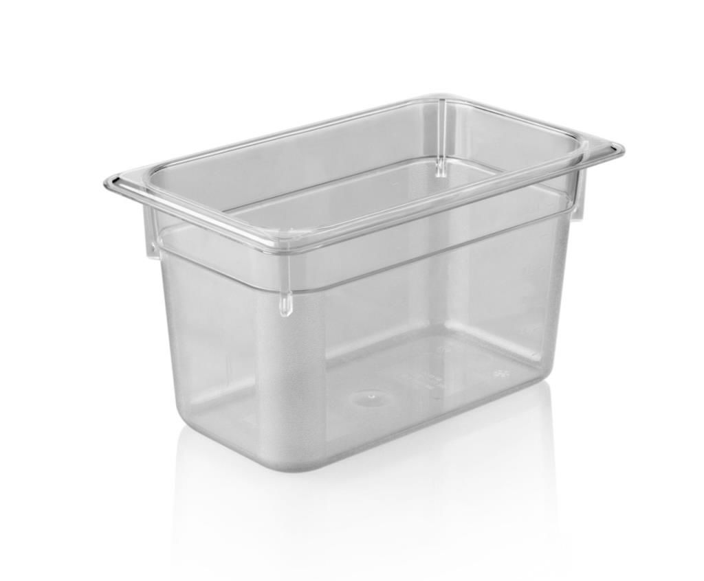 Kapp Hs Gastro Polycarbonate Food Pan Clear 1/4 10.5x6.5" - 6" 46014150 (Pack of 12)