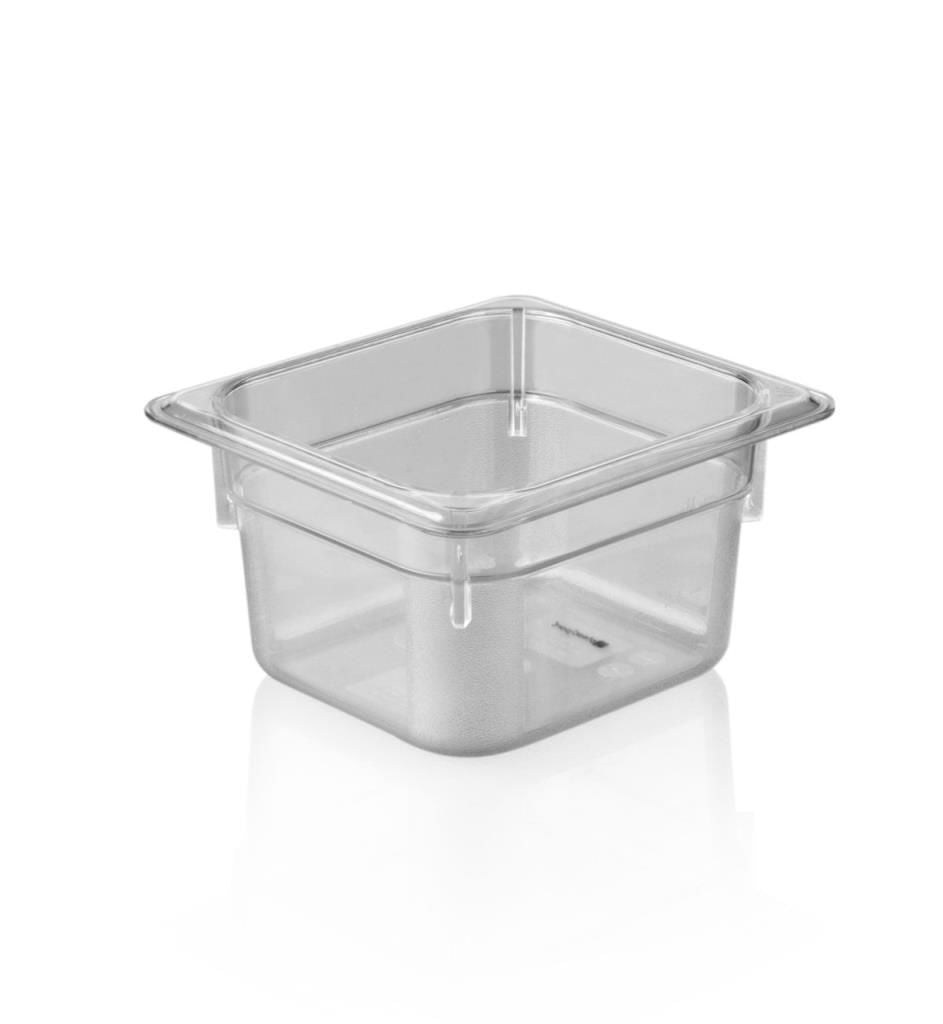 Kapp Hs Gastro Polycarbonate Food Pan Clear 1/6 7x6.5" - 4" 46016100 (Pack of 12)