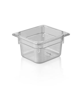 Kapp Hs Gastro Polycarbonate Food Pan Clear 1/6 7x6.5" - 4" 46016100 (Pack of 12)