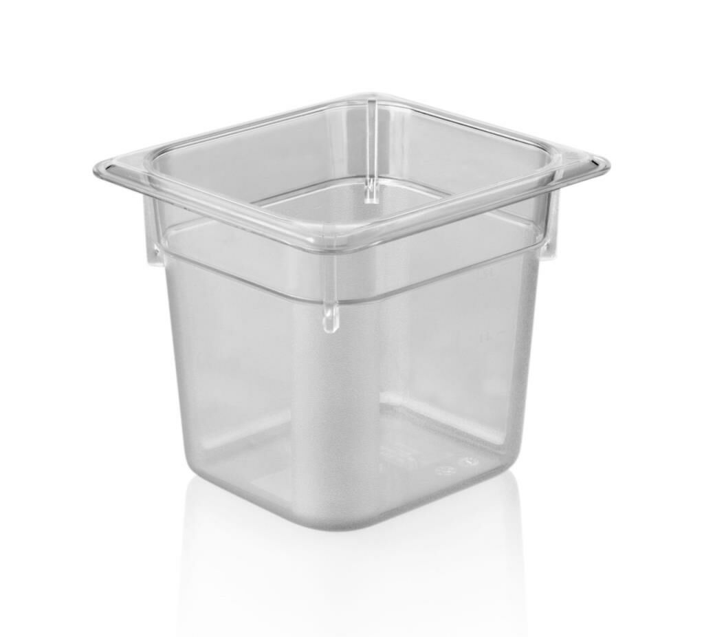 Kapp Hs Gastro Polycarbonate Food Pan Clear 1/6 7x6.5" - 6" 46016150 (Pack of 12)