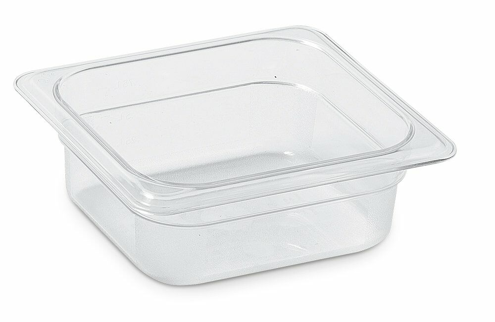 Kapp Hs Gastro Polycarbonate Food Pan Clear 1/6 7x6.5" - 2.5"-- Pack of 12 (46016065)