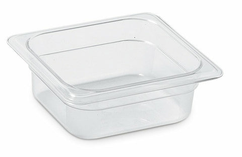 Kapp Hs Gastro Polycarbonate Food Pan Clear 1/6 7x6.5" - 2.5"-- Pack of 12 (46016065)