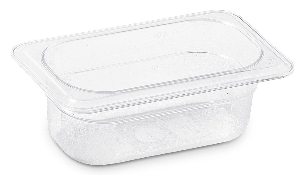 Kapp Hs Gastro Polycarbonate Food Pan Clear 1/9 7x4" - 2.5" 46019065 (Pack of 12)