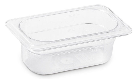 Kapp Hs Gastro Polycarbonate Food Pan Clear 1/9 7x4" - 2.5" 46019065 (Pack of 12)