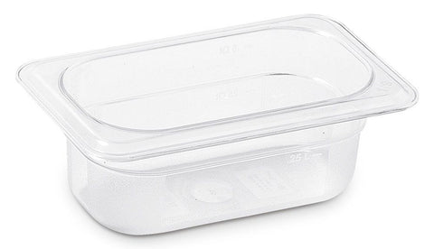 KAPP HS Gastro POLYCARBONATE FOOD PAN CLEAR 1/9 7x4" - 2.5" 46019065 (Pack of 12)