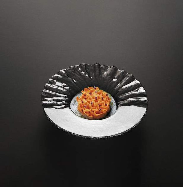 Purasangre Plates/Trays Vidrio Plate Pasta Pravia Black 9.45x2.17 in (4Mm) - P605041A - iFoodservice Online