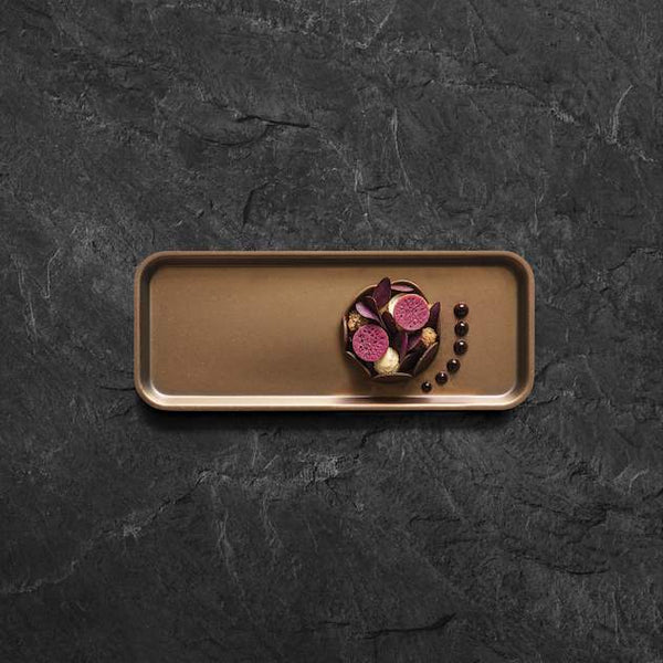 Purasangre Vintage Tray Gold Stainless Steel Vintage 13.19x6.69x0.59 in - P1501001C - iFoodservice Online