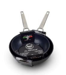 Risoli Deep Frypan 18/10 Stainless Steel Handle Black Plus - Bottom Thickness 7.2mm (OP104HTIN/32) - iFoodservice Online