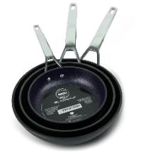 Risoli Frypan 18/10 Stainless Steel Handle Black Plus - Bottom Thickness 7.2mm (OP103HTIN/20) - iFoodservice Online