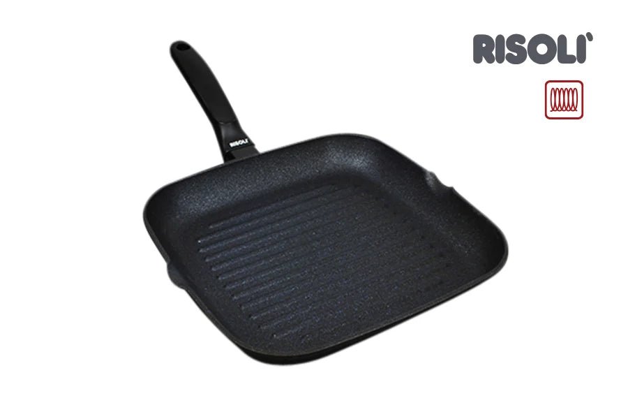 Risoli Grill Fix With Bakelite Handle With Non - Stick Coating Black plus (00094BPIN/26) - iFoodservice Online