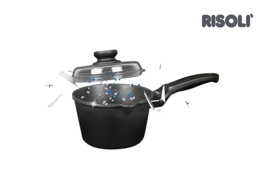 Risoli Milkpan/Saucepan With Bakelite Handle And New Non - Stick Coating (00095BPIN/16) - iFoodservice Online