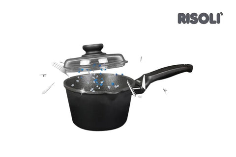 Risoli Milkpan/Saucepan With Bakelite Handle And New Non - Stick Coating (00095BPIN/16) - iFoodservice Online