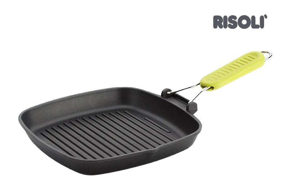 Risoli Saporelax Grill Pan With Silicone Folding Handle (0090AX1/26T0) - iFoodservice Online