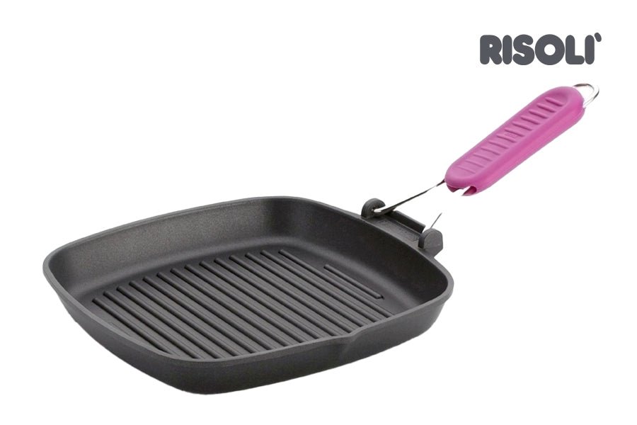 Risoli Saporelax Grill Pan With Silicone Folding Handle (0090AX3/26T0) - iFoodservice Online