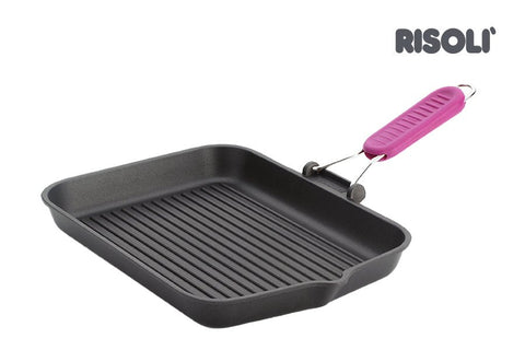 Risoli Saporelax Grill Pan With Silicone Folding Handle (0090AX3/36T0) - iFoodservice Online