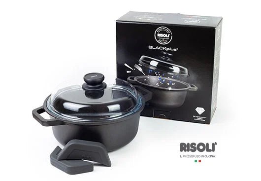 Risoli Saucepot With Glass Lid & With 2 Handles Non - Stick Coating (00097BPIN/28) - iFoodservice Online