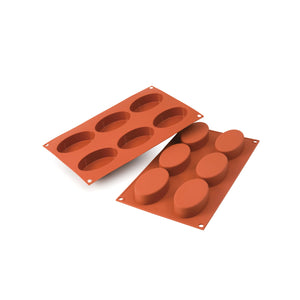 Louis Tellier Silikomart - 6 Ovals Terracotta Mold (SF111)