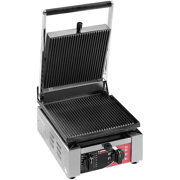 Eurodib Sirman , 1.7 kW Panini Sandwich Grill, Single, Grooved Top & Bottom (ELIOR 110)