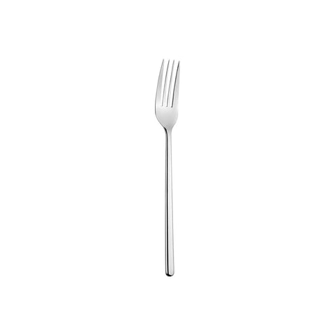 Turgla Flatware X - Lo 7.5" Silver Stainless Steel Dessert Fork 18/10, Set of 12 (ETE3090 - 14) - iFoodservice Online