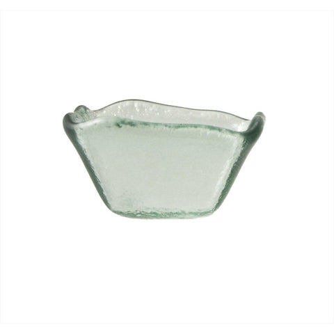 Turgla Fusion Glass Dinnerware 2.25" x 2.25" x h:1.5" 2 oz. Square Transparent Green Glass Ramekin, Set of 24 (02 - 047 - 06TGRN) - iFoodservice Online
