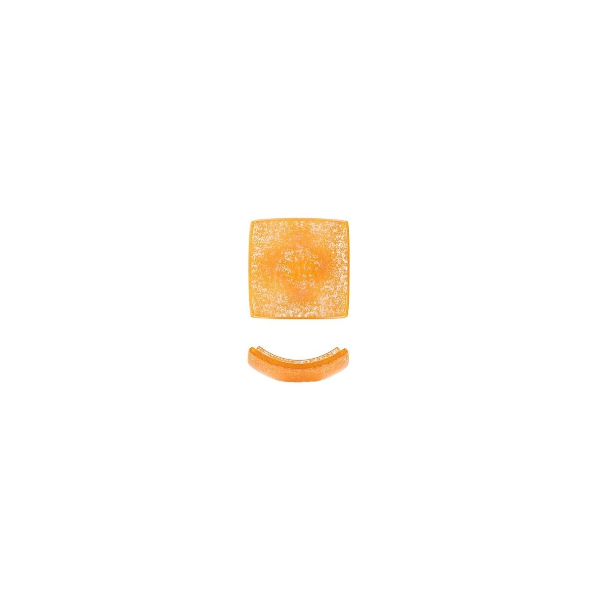Turgla Fusion Glass Dinnerware 3.5" x 3.5" x h:1.25" 3 oz. Square Orange Glass Ramekin, Set of 24 (10 - 031 - 09ORG) - iFoodservice Online