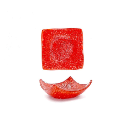 Turgla Fusion Glass Dinnerware 3.5" x 3.5" x h:1.25" 3 oz. Square Red Glass Ramekin, Set of 24 (10 - 031 - 09RED) - iFoodservice Online