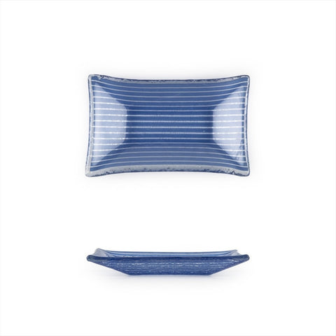Turgla Fusion Glass Dinnerware 4.25" x 2.5" x h:0.5" 1 oz. Rectangular Blue Glass Ramekin, Set of 24 (10 - 036 - 11CBL) - iFoodservice Online
