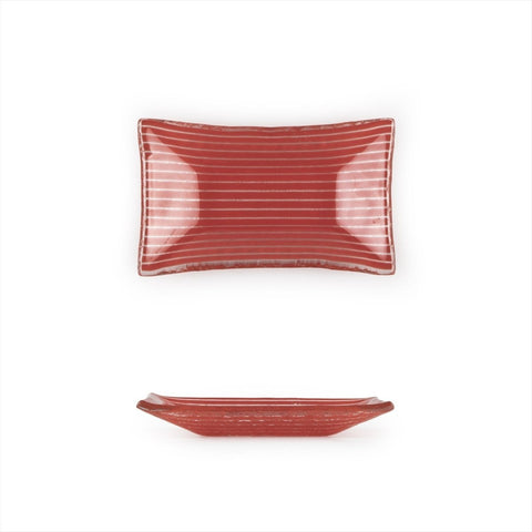 Turgla Fusion Glass Dinnerware 4.25" x 2.5" x h:0.5" 1 oz. Rectangular Red Glass Ramekin, Set of 24 (10 - 036 - 11RED) - iFoodservice Online
