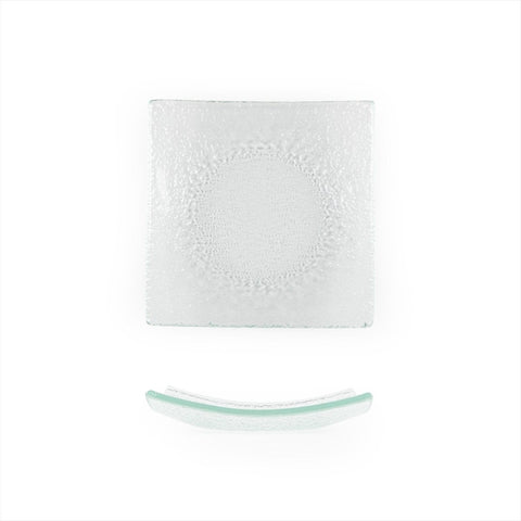 Turgla Fusion Glass Dinnerware 5.75" x 5.75" Square Clear Glass Plate, Set of 12 (02 - 347 - 15CLR) - iFoodservice Online