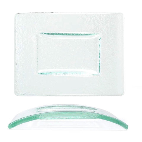 Turgla Fusion Glass Dinnerware 6" x 4" Rectangular Clear Glass Plate, Set of 12 (05 - 004 - 15CLR) - iFoodservice Online