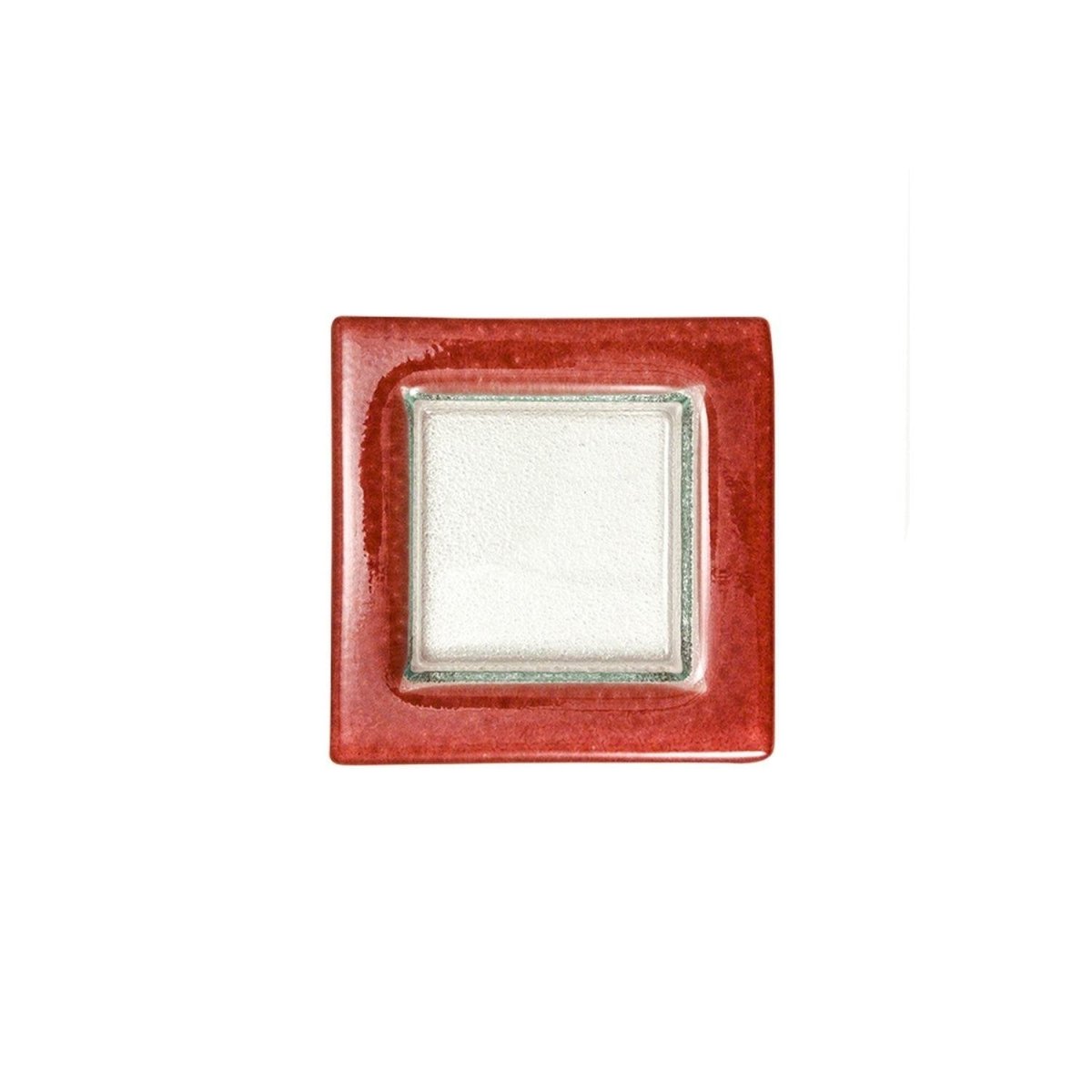 Turgla Fusion Glass Dinnerware 6" x 6" Square Pink Purple Glass Plate, Set of 12 (02 - 032 - 15PPLCLR) - iFoodservice Online