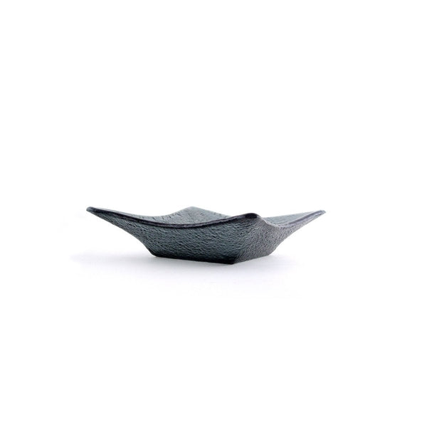 Turgla Fusion Glass Dinnerware 7.5" x 7.5" x h:2" 15 oz. Square Charcoal Glass Deep Plate, Set of 12 (02 - 358 - 20CHR) - iFoodservice Online